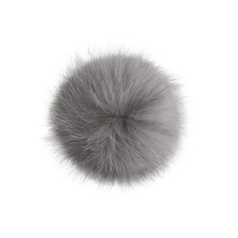 Pair of interchangeable clips with pompons in recycled fur