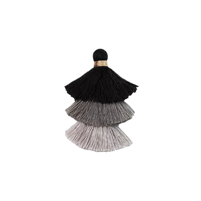 Pair of interchangeable clips with triple pompons
