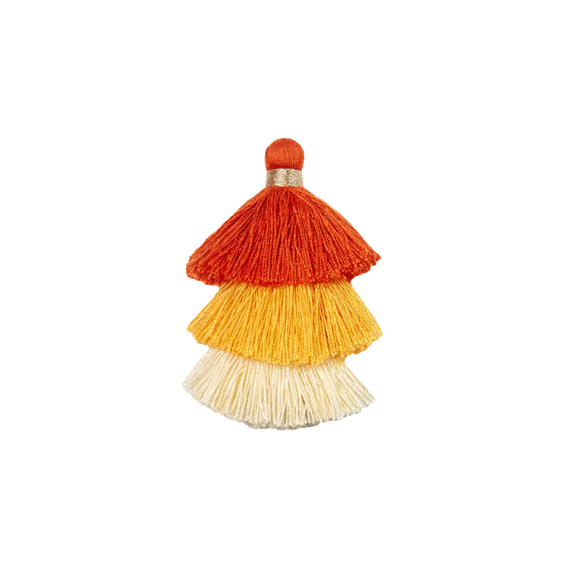 Pair of interchangeable clips with triple pompons