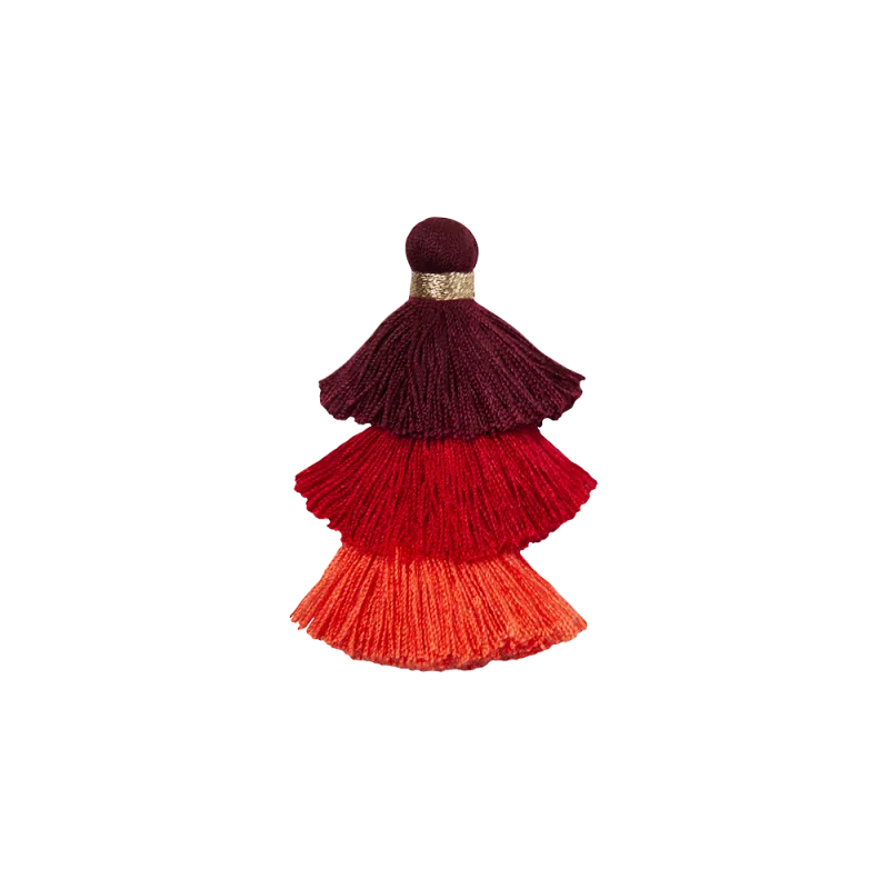 Pair of interchangeable clips with triple pompons
