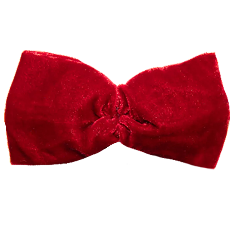 Pair of interchangeable clips with red oversize bows in velvet