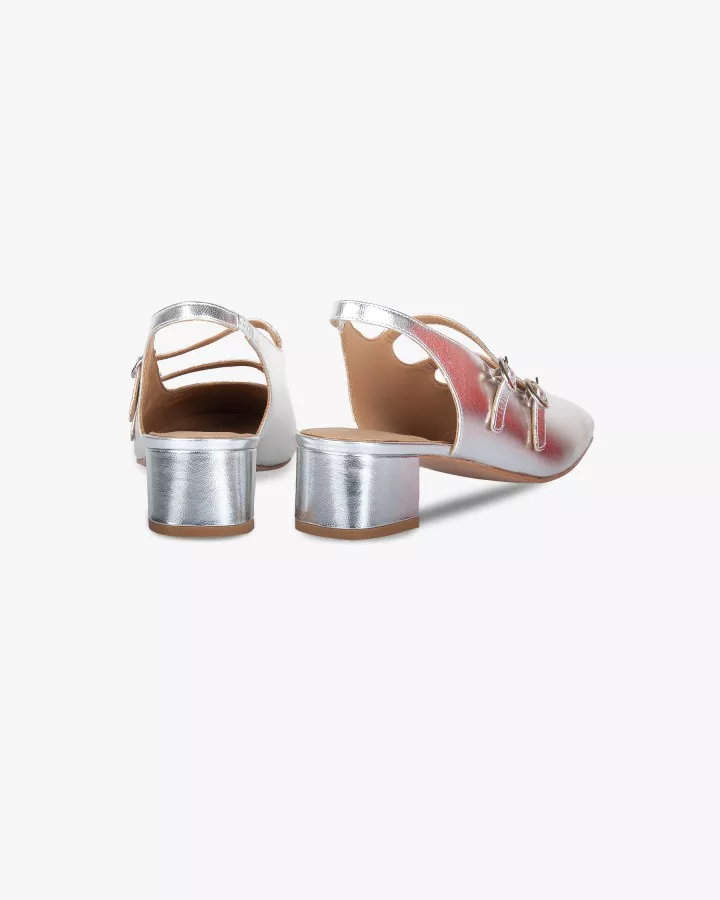 Silver leather babies slingback slippers
