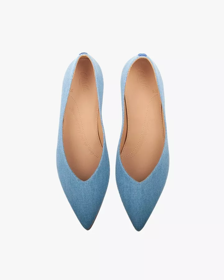Light Denim pointy slippers