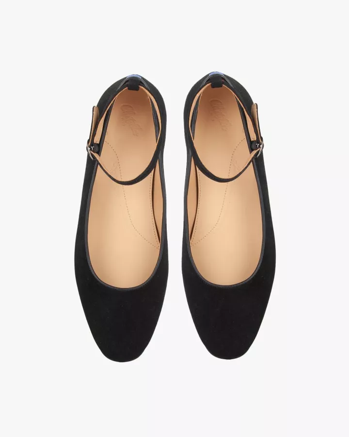 Slippers Babies in Black suede