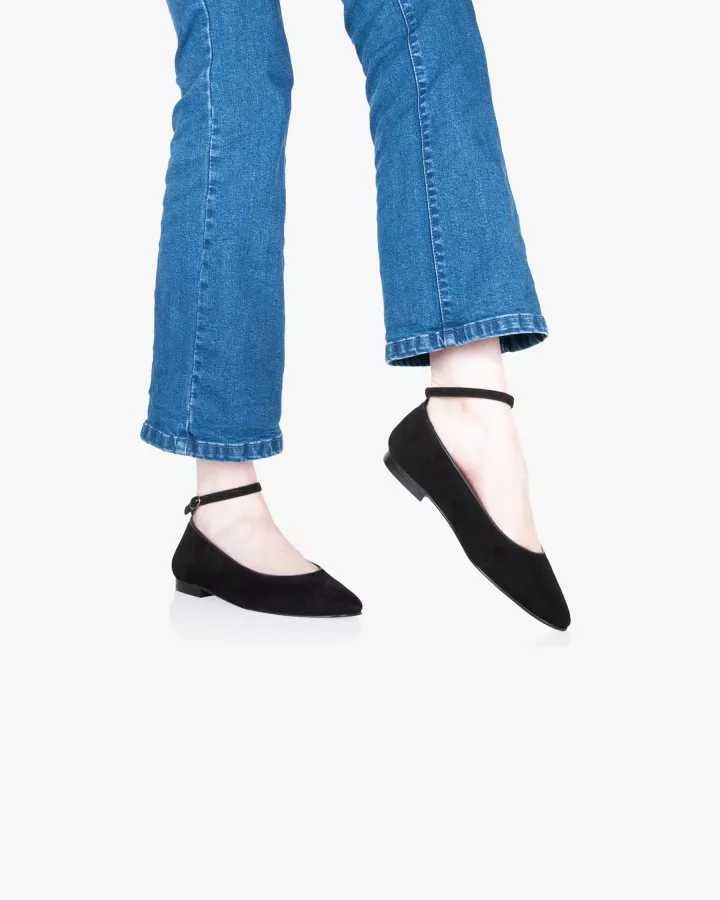 Slippers Babies in Black suede