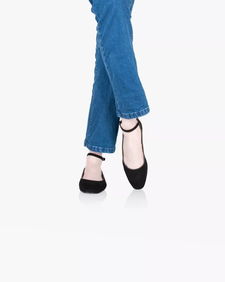 Slippers Babies in Black suede