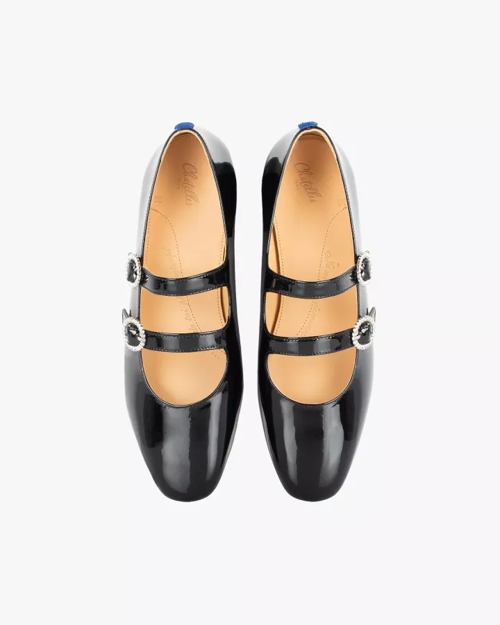 Black varnished leather Babies