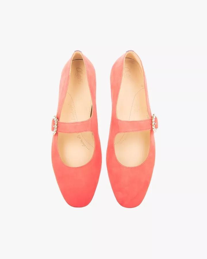 Babies in coral suede