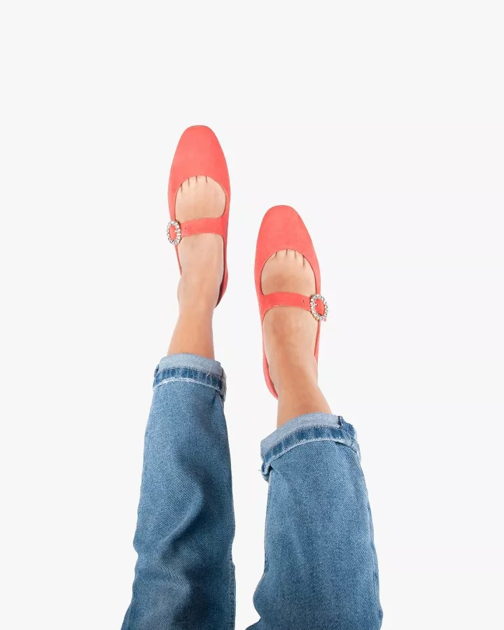 Babies in coral suede