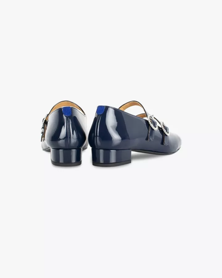 Navy varnished leather Babies