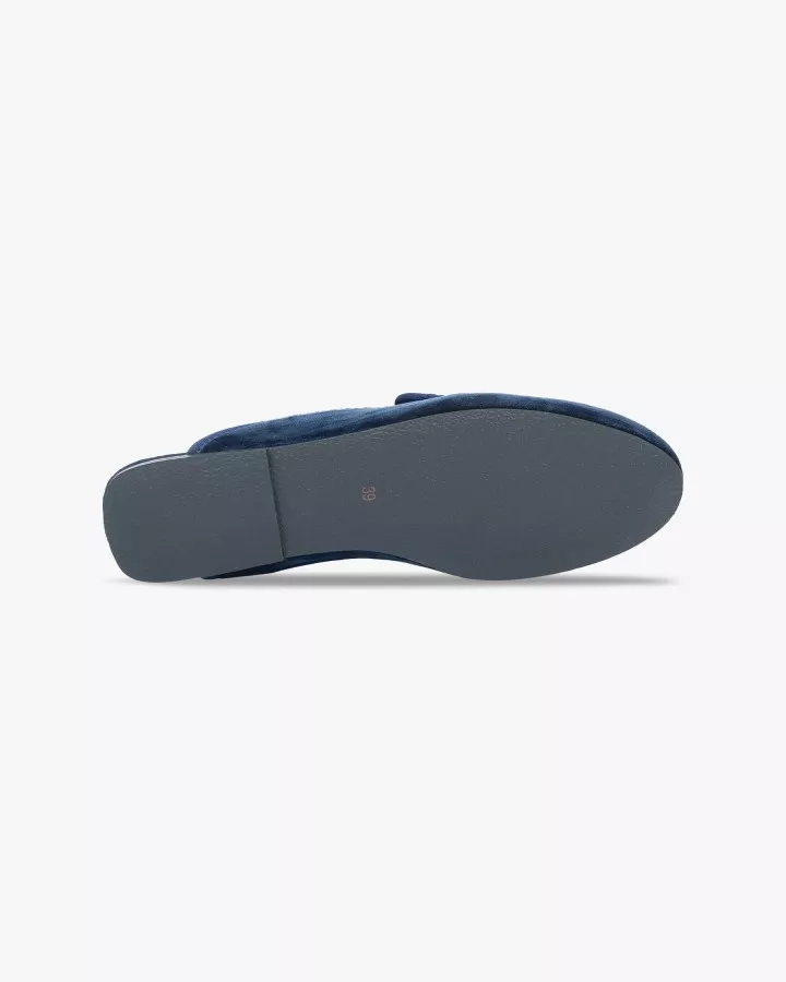 Indoor mules slippers in Navy velvet