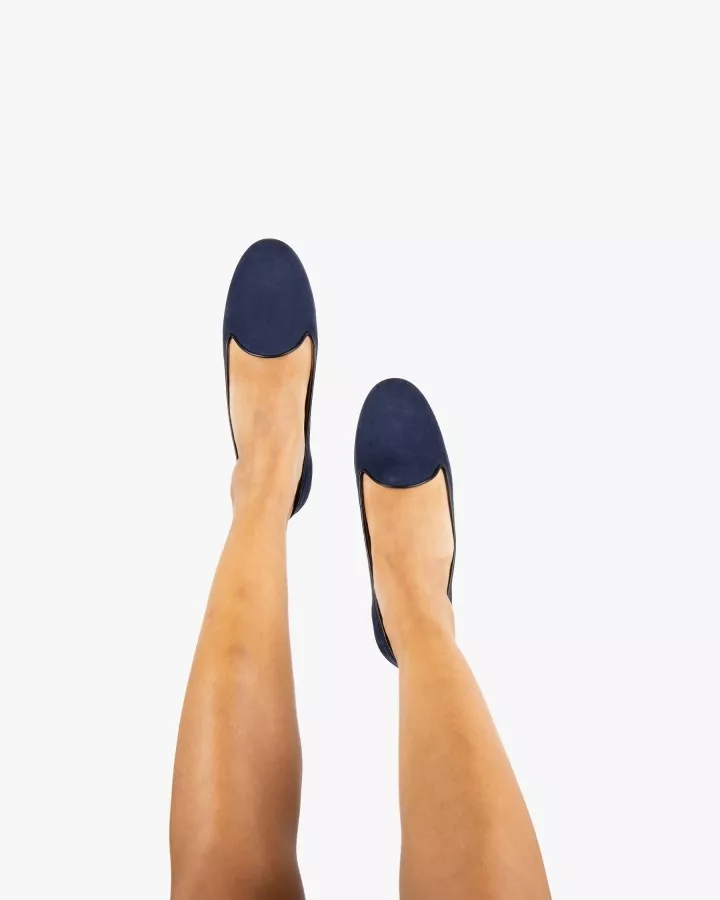 Navy blue suede slippers