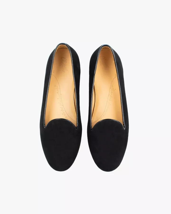 Midnight black suede slippers