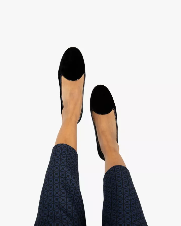 Midnight black suede slippers