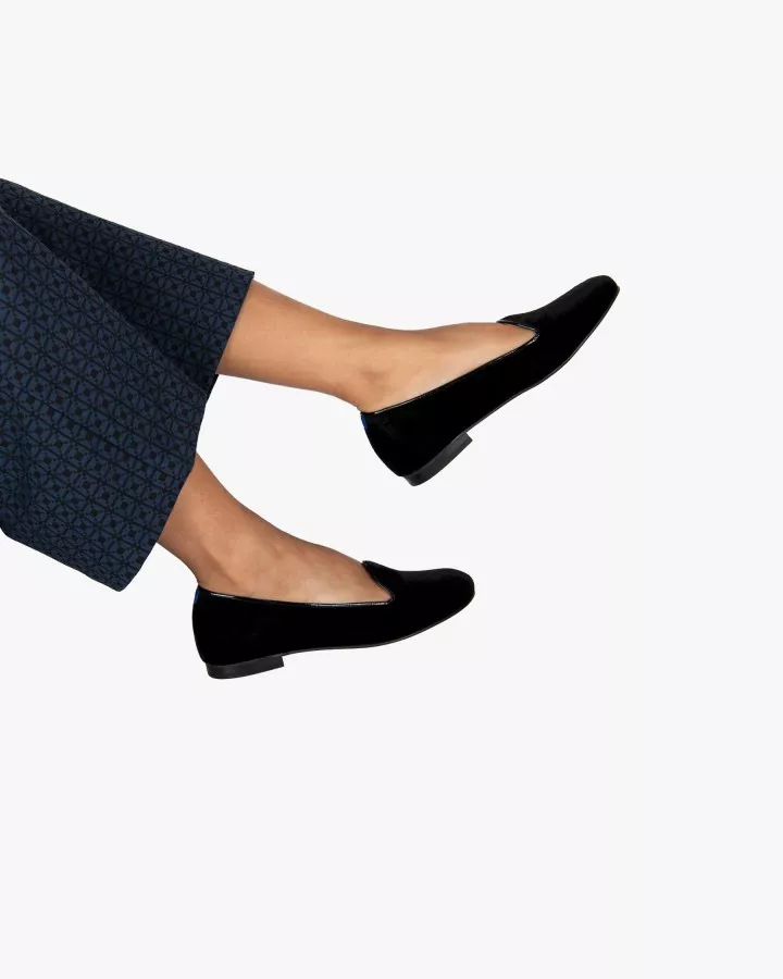 Midnight black suede slippers