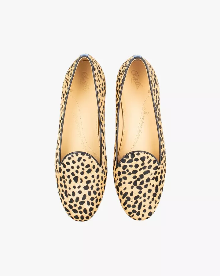 Cheetah print fur slippers