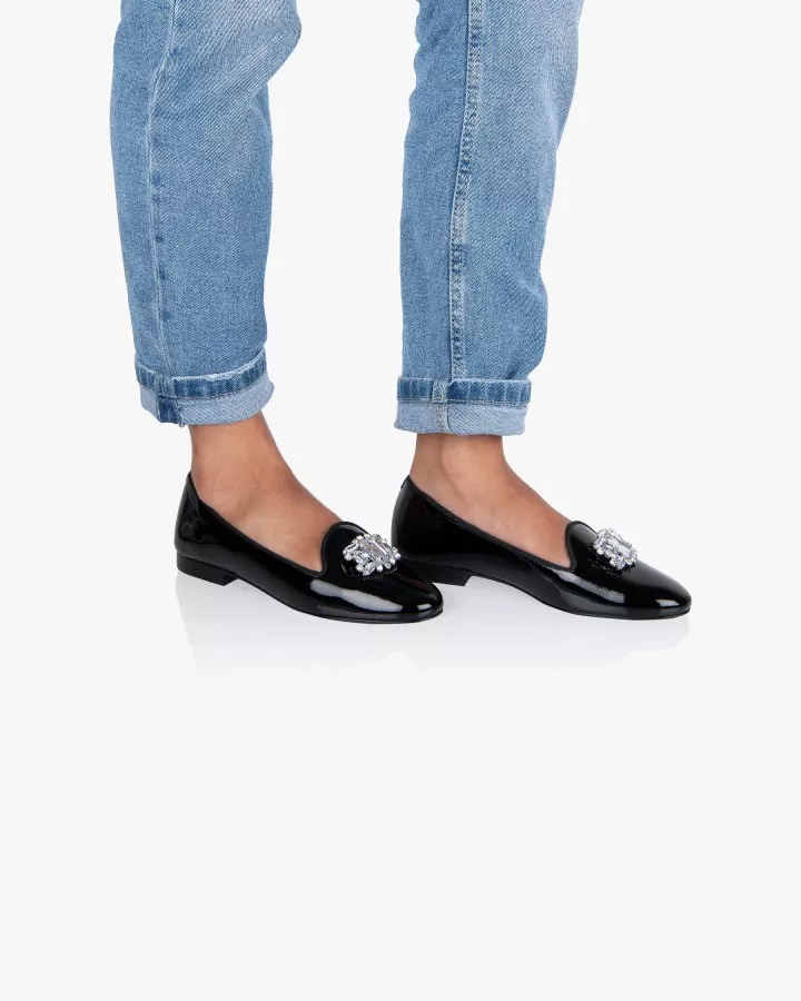 Varnished leather slippers with 3 interchangeables accessories