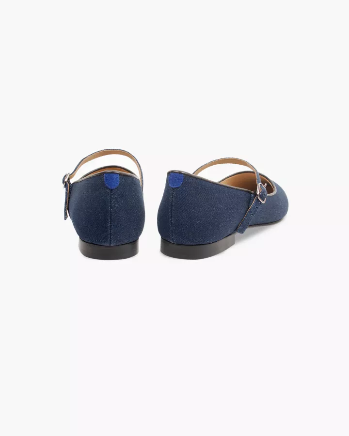 Dark denim pointy babies slippers