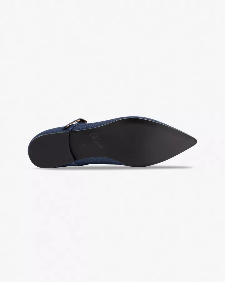 Dark denim pointy babies slippers