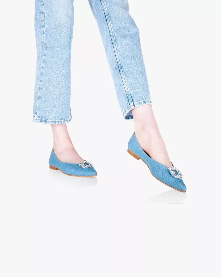 Light Denim pointy slippers