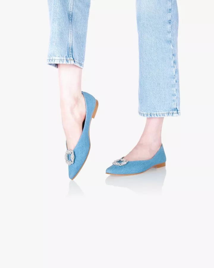 Light Denim pointy slippers