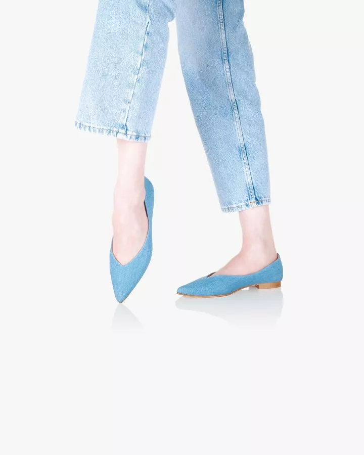 Light Denim pointy slippers