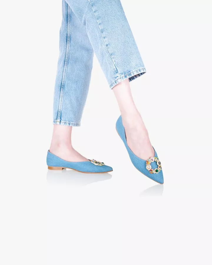 Light Denim pointy slippers
