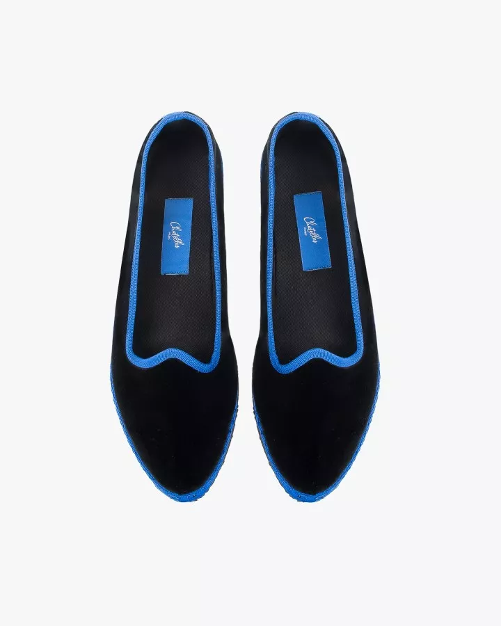 Black velvet and Klein blue trimming
made by hand in Italy (Venice/Friuli)