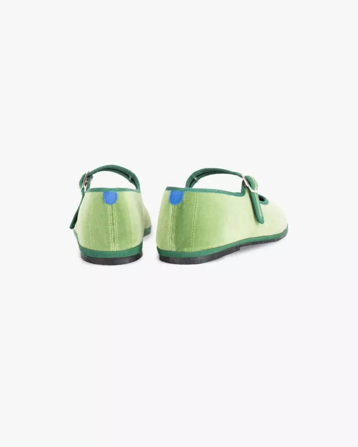 Mary Janes Furlanes in sage green velvet
entirely made by hand in Italy (Venice/Friuli)