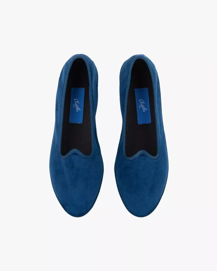 Navy blue velvet and trimming
made by hand in Italy (Venice/Friuli)