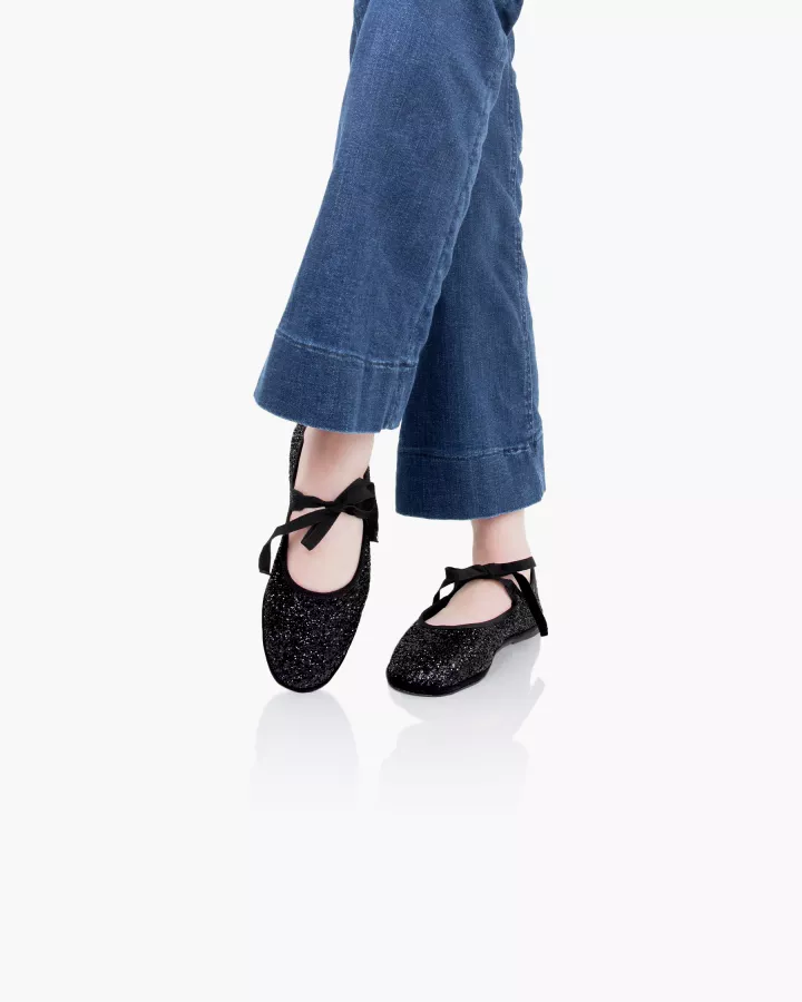 Mary Janes Furlanes in Black glitters
entirely made by hand in Italy (Venice/Friuli)