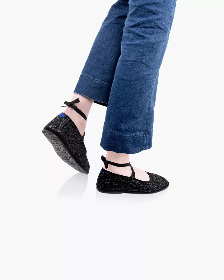 Mary Janes Furlanes in Black glitters
entirely made by hand in Italy (Venice/Friuli)