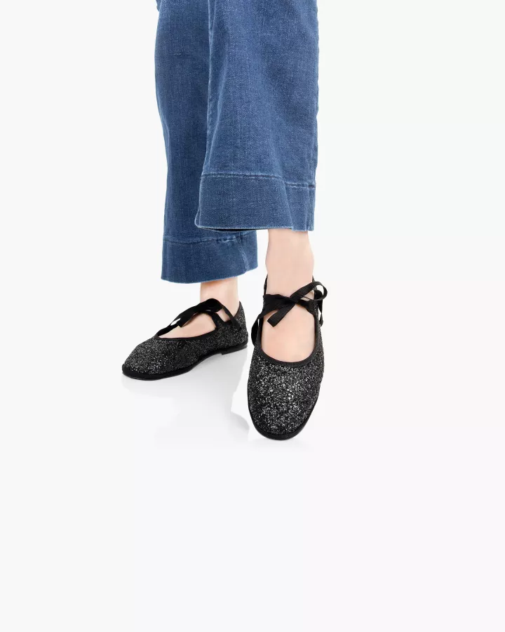 Mary Janes Furlanes in Black glitters
entirely made by hand in Italy (Venice/Friuli)