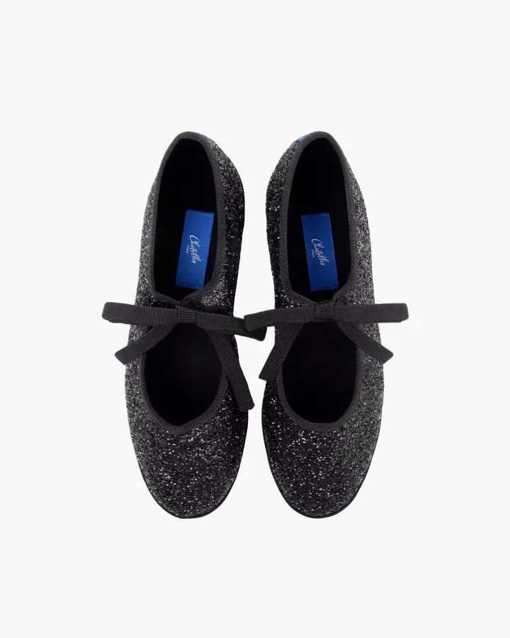 Mary Janes Furlanes in Black glitters
entirely made by hand in Italy (Venice/Friuli)