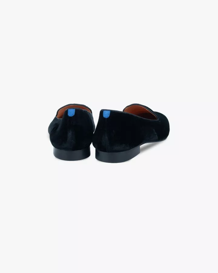Men black velvet slippers