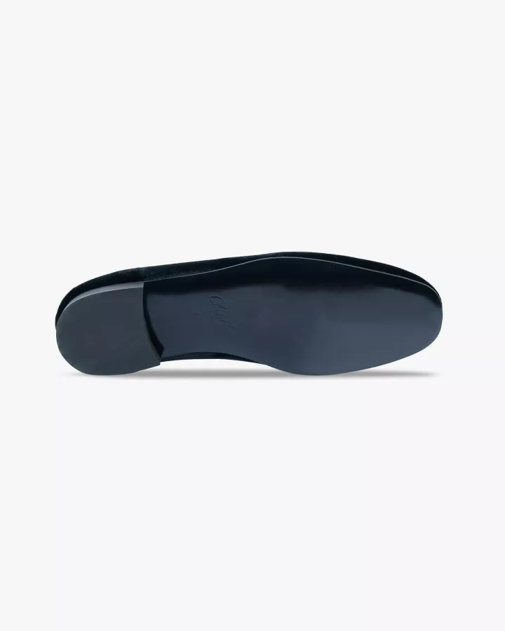 Men black velvet slippers