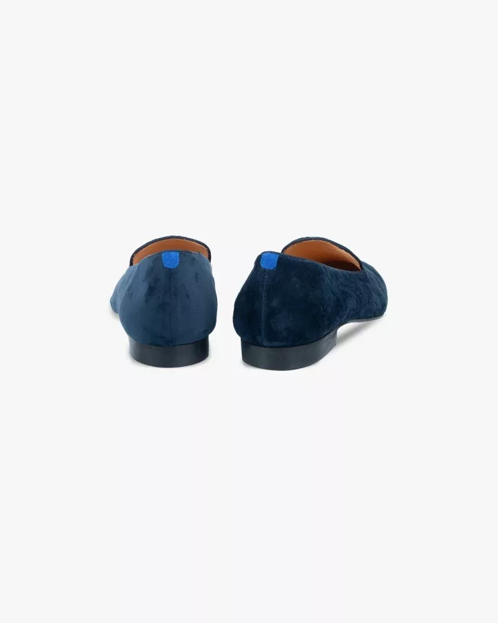 Men blue velvet slippers