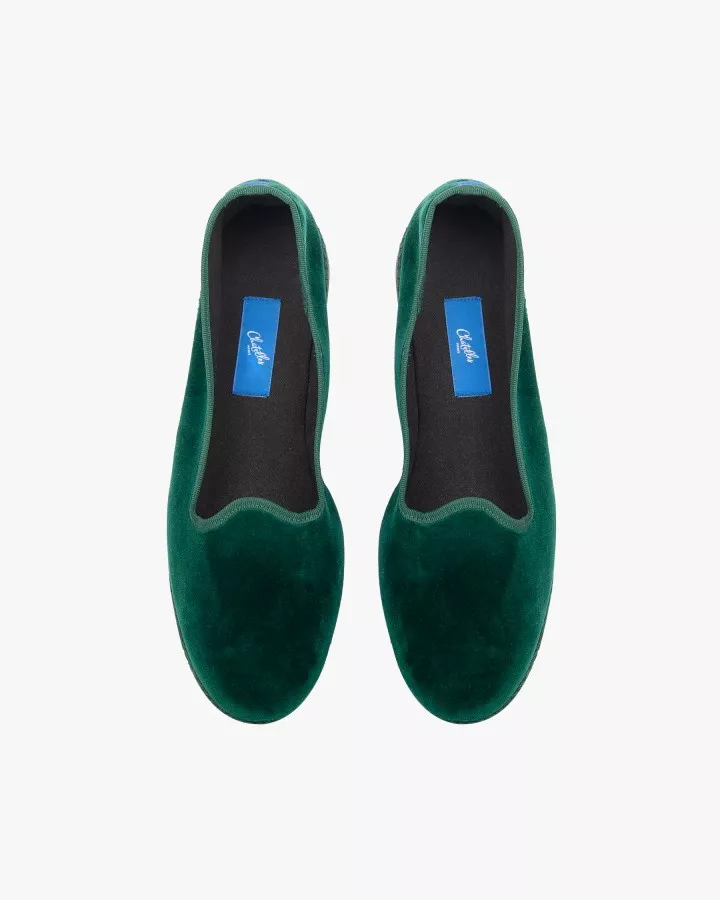 Imperial green velvet and trimming
Made by hand in Italy (Venice/Friuli)
