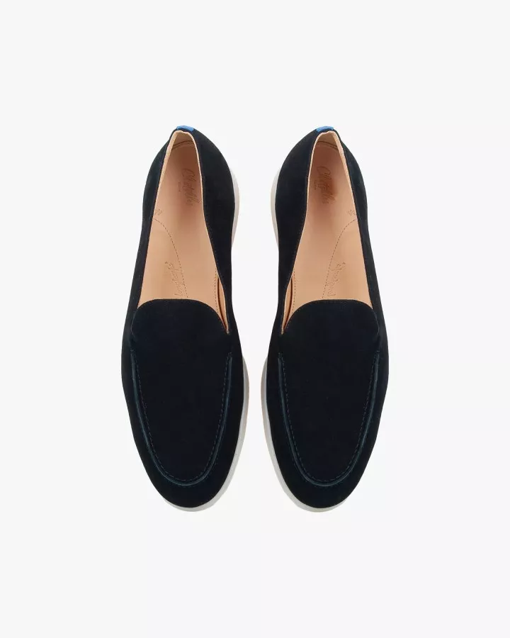 Men black suede mocassins