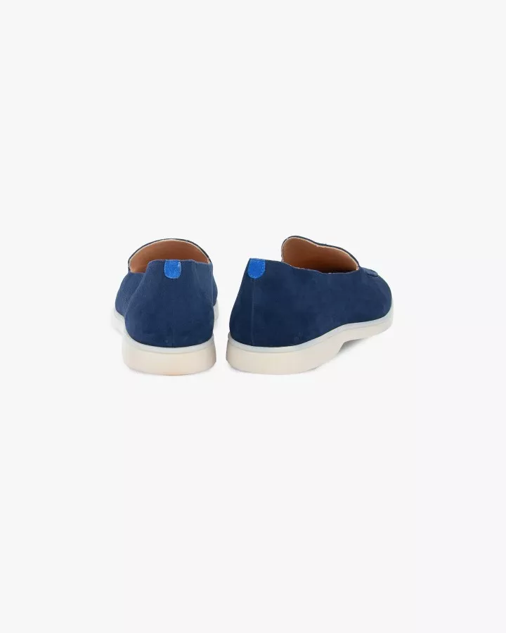 Men navy suede mocassins
