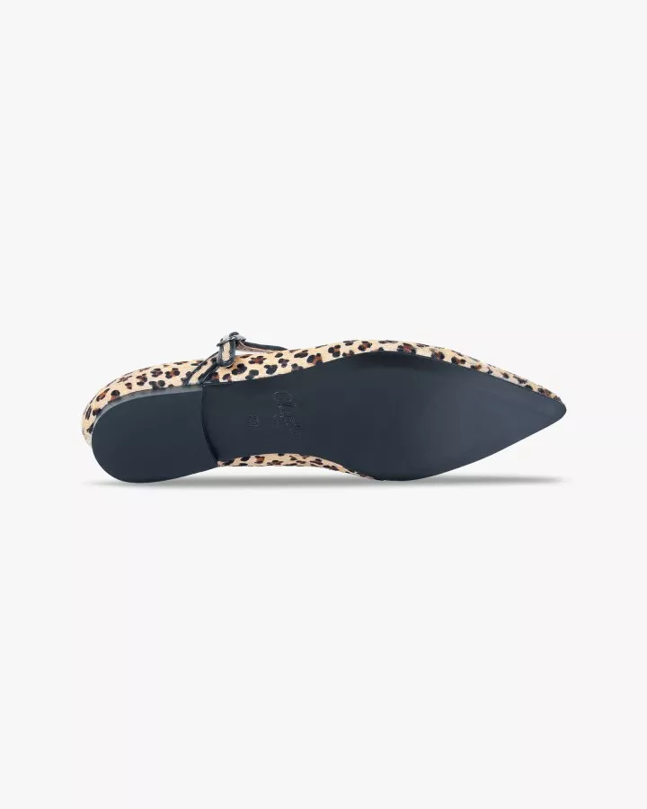 Leopard print fur pointy babies slippers