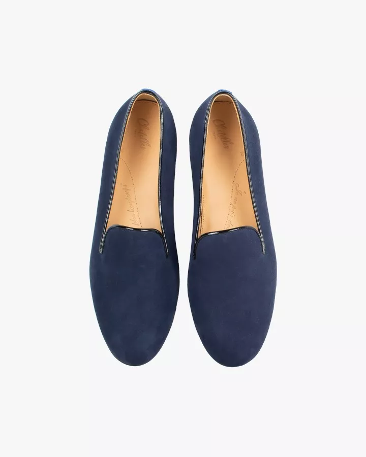 Navy suede slippers