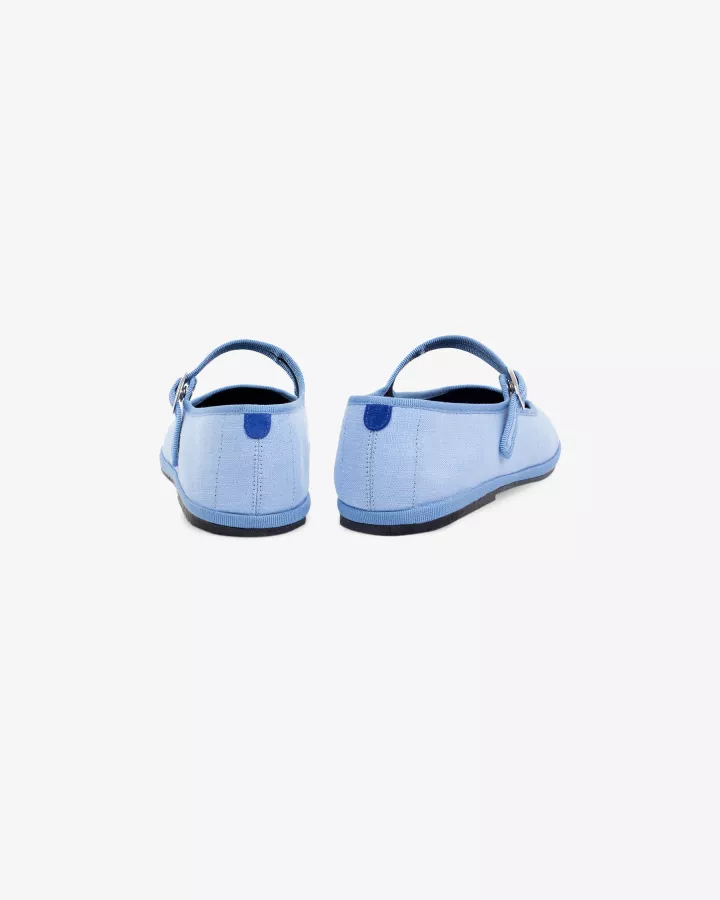 Furlanes Mary Janes in Sky Blue Linen 
entirely made by hand in Italy (Venice/Friuli)