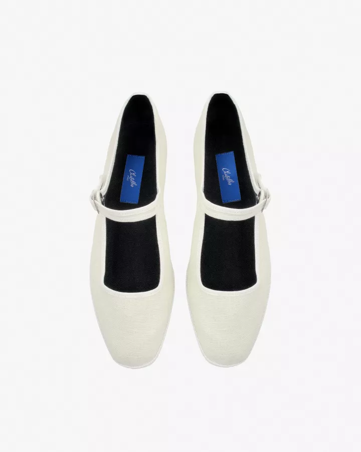 Furlanes Mary Janes in Cream Linen
entirely made by hand in Italy (Venice/Friuli)