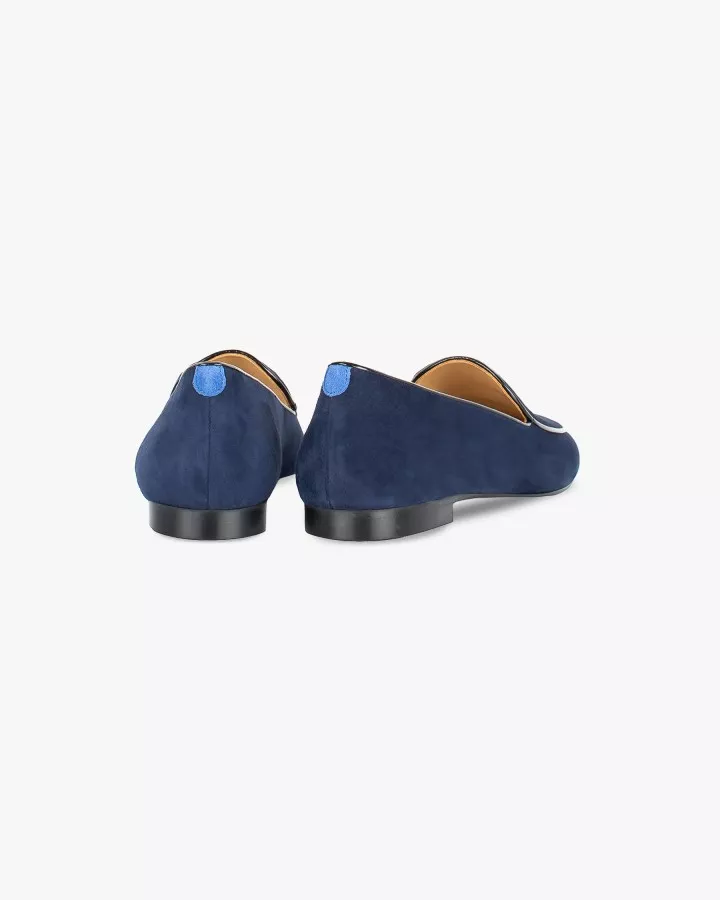 Navy blue suede mocassins