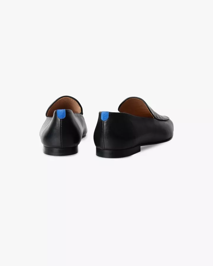 Midnight black leather mocassins