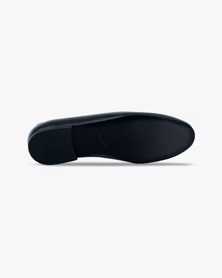 Midnight black leather mocassins