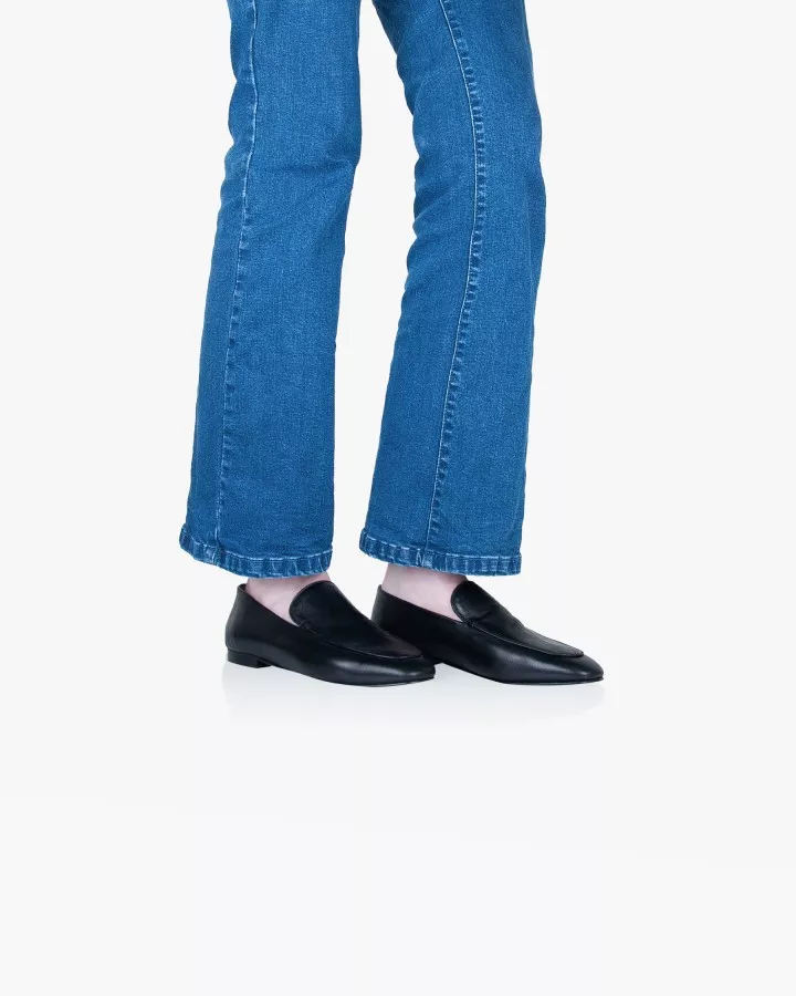 Midnight black leather mocassins