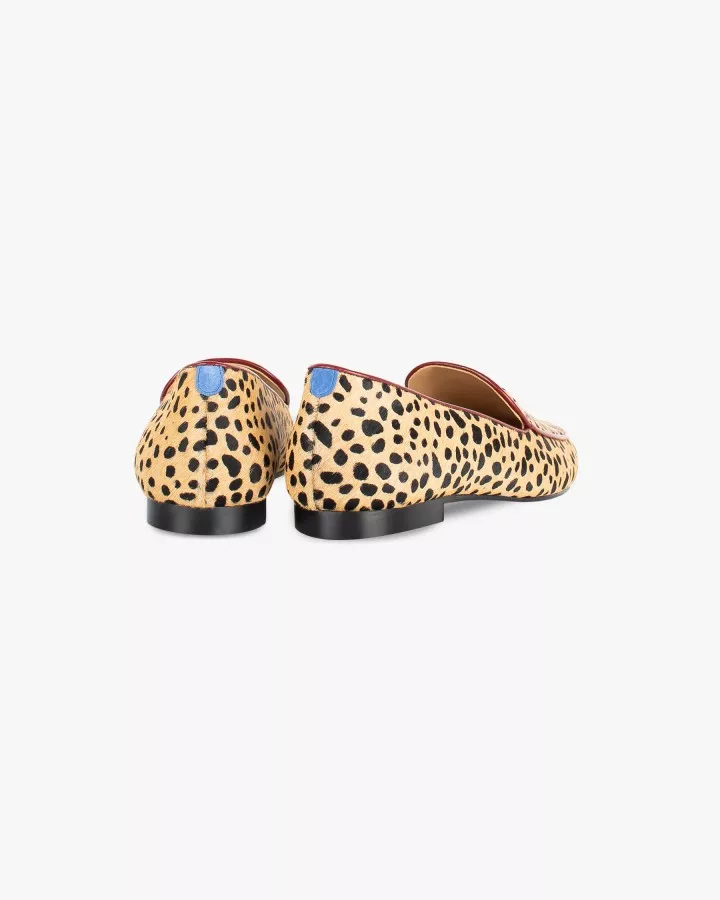 Cheetah print fur mocassins
