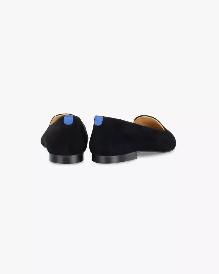 Black suede pointy slippers with 3 interchangeable accessories of your choice included